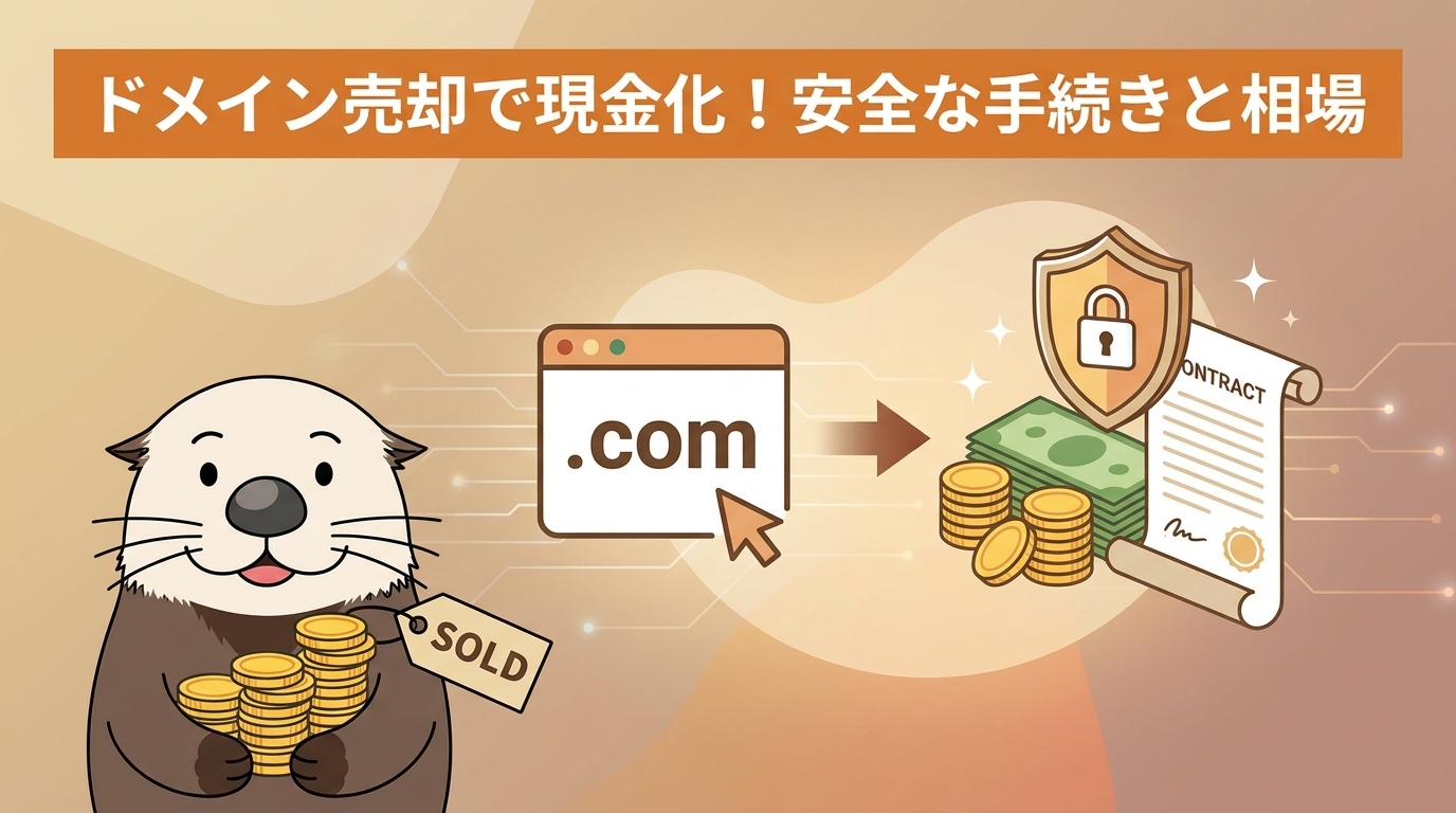 ドメイン売却の手順と維持費を現金化する仕組みをラッコが解説する図解
