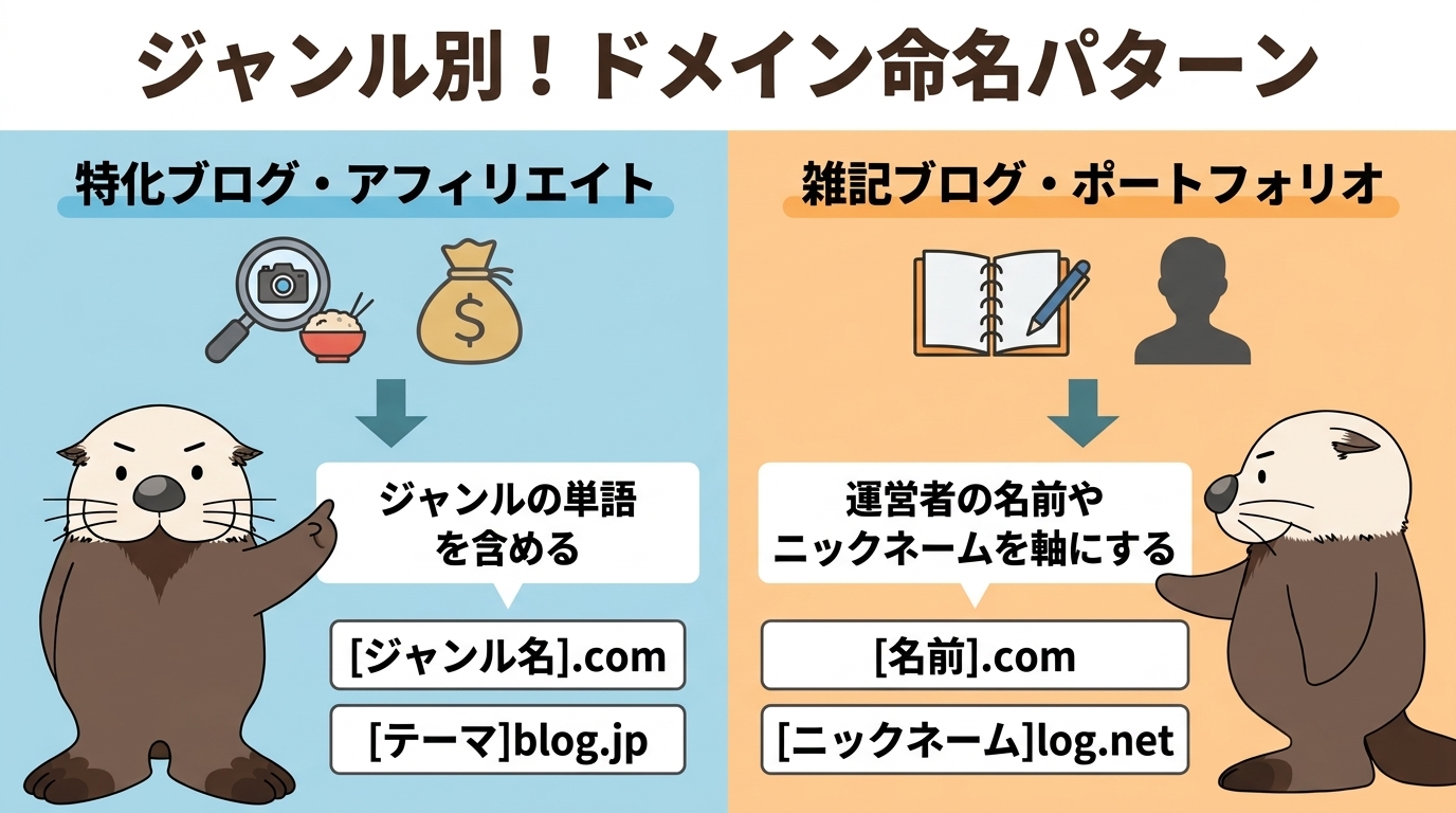 ジャンル別のドメイン命名パターン