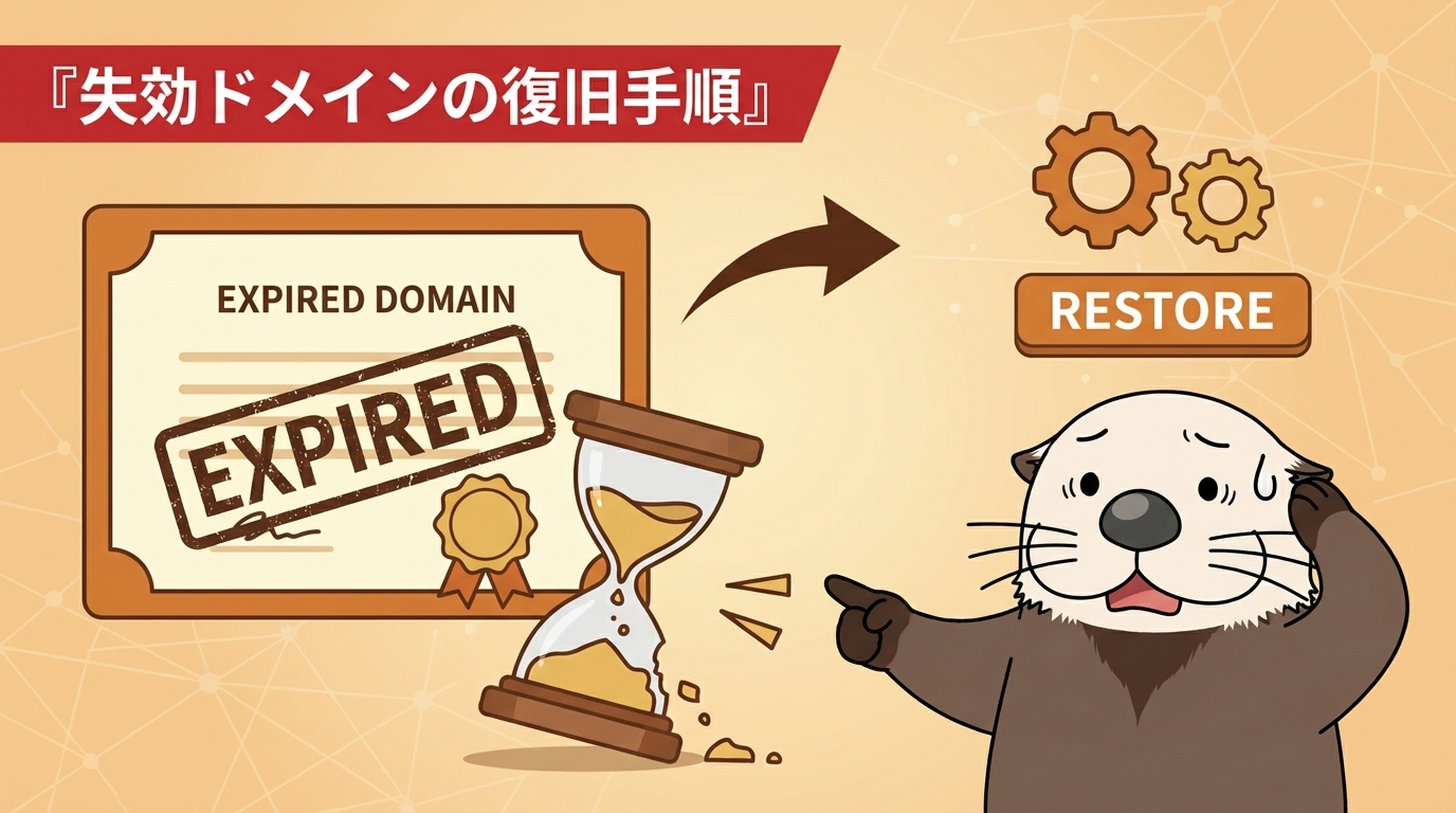 失効ドメインの復旧手順を示す見出し画像
