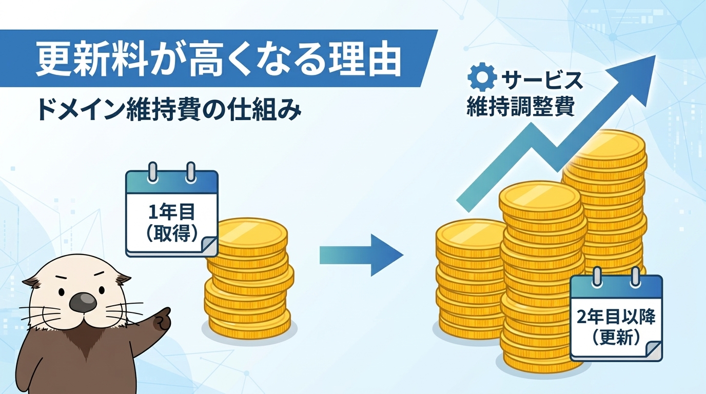 ドメイン更新料とは2年目以降が高くなる理由