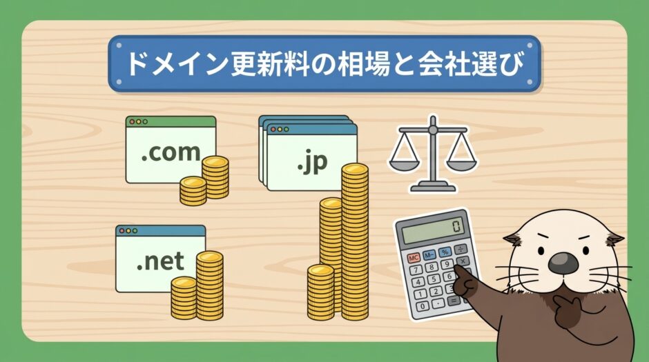 ドメイン更新料の相場と会社選びのアイキャッチ
